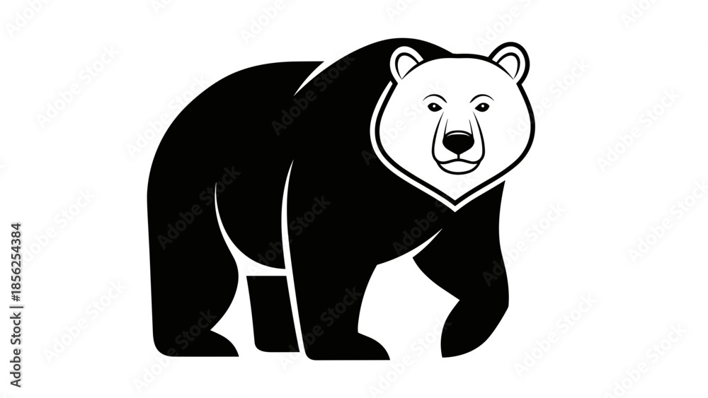 Fototapeta premium Black Bear Graphic Illustration Design Element.
