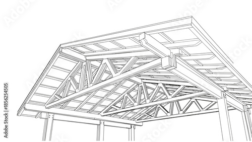 Detailed Architectural Drawing of Roof Structure.