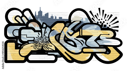 Graffiti Style Handshake Illustration Design.