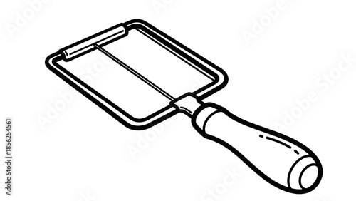 Illustration of a pastry scraper and tool.