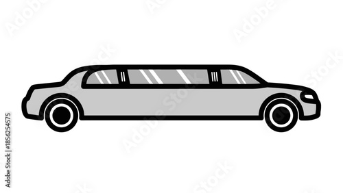 Luxury Limousine Side View Illustration.