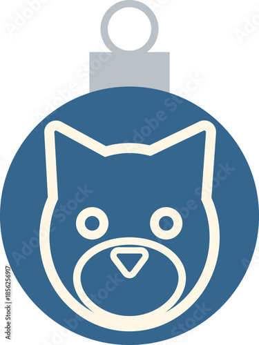Chrismas Ornament-1-dog-darkblue