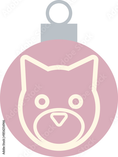 Chrismas Ornament-1-dog-pink