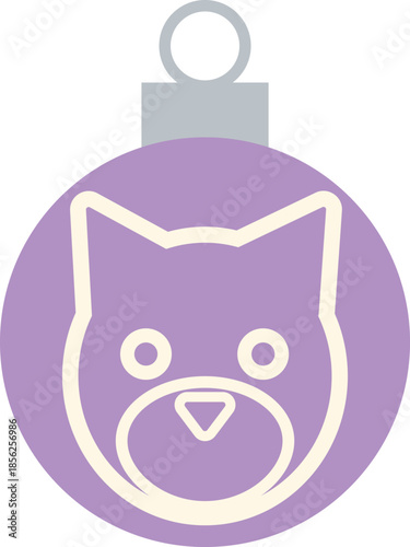 Chrismas Ornament-1-dog-purple
