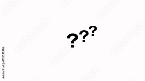 Three Black Question Marks on White Background symbol