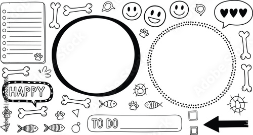 Paw Prints, Bones, To Do List, and Speech Bubbles for Animal Lover Content.