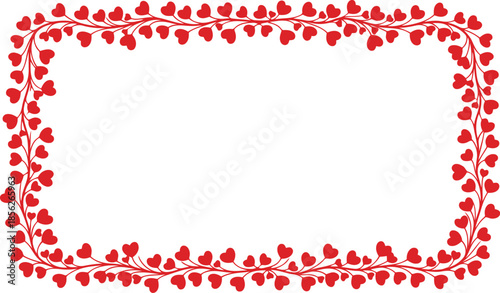 Romantic Heart Border Vector for Valentine's Day Decor