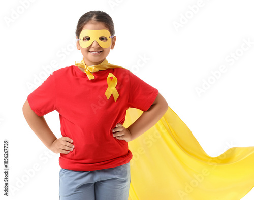 Cute girl in superhero cost...