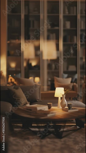 Cozy Evening Ambiance - A Relaxing Living Room Scene.