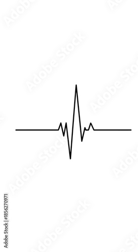 Heartbeat Line Illustration on White Background for Medical Concepts.