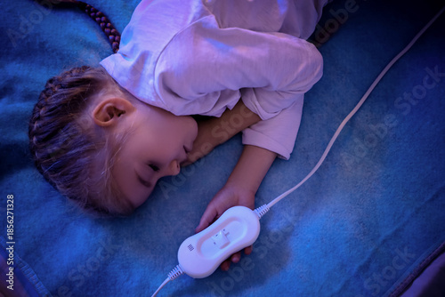 Cute little girl sleeping o...