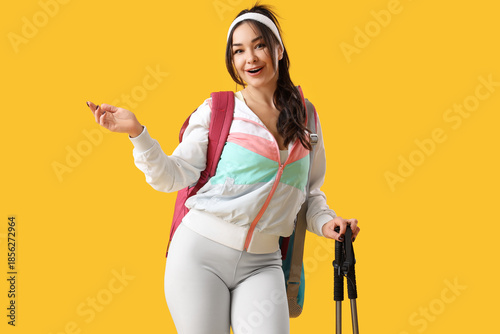 Female guide with walking p...