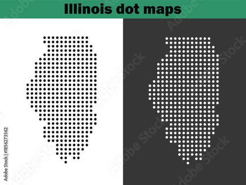 Illinois dot maps vector in the USA