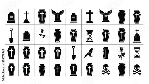 Halloween symbols and icons set for design