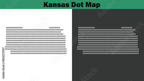 Kansas dot maps vector in the USA