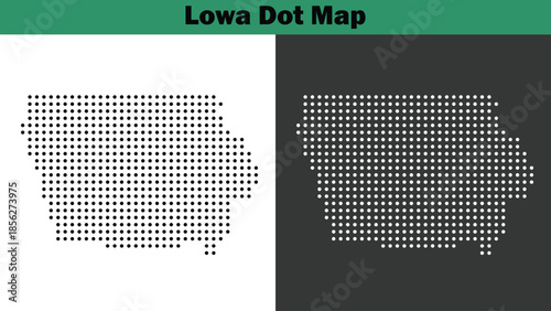 Iowa dot maps vector in the USA