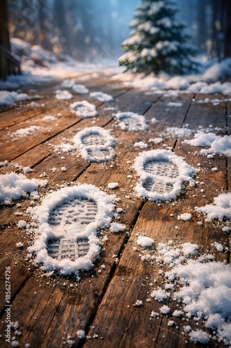 Santa Footprints Christmas 3D Art
