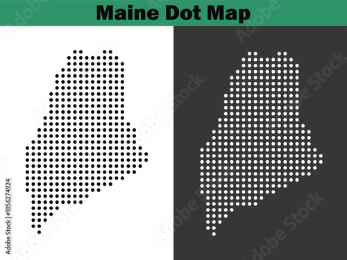 Maine dot maps vector in the USA