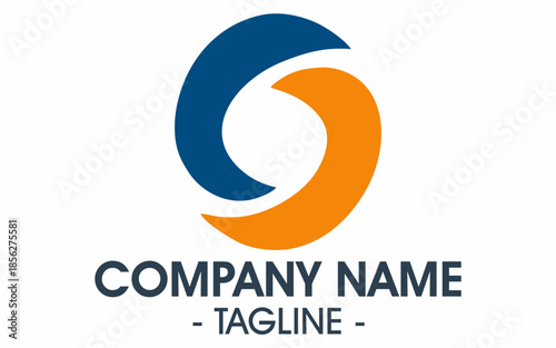 A logo template for a company, with placeholders for the name and slogan.