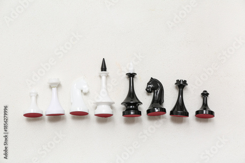 Chess pieces on white backg...