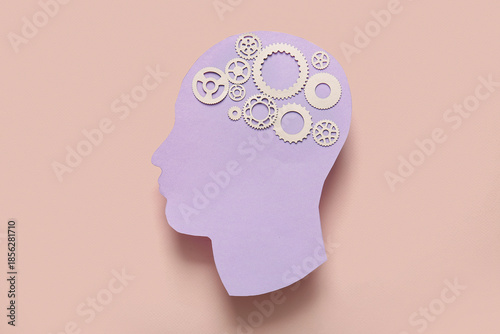 Paper human head with gears...