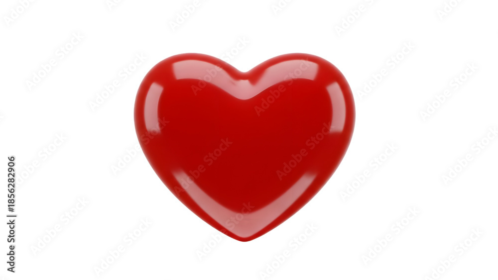 Obraz premium Shiny red heart symbol on white background, love and care concept