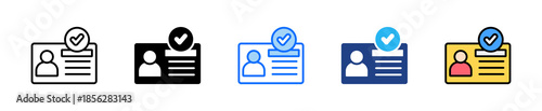 Identity Check Icon Set Multiple Style Collection