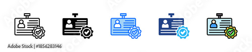 Id Verification Icon Set Multiple Style Collection