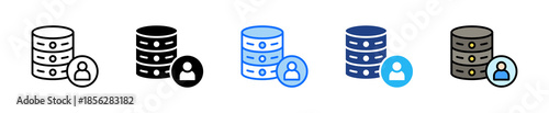 Customer Database Icon Set Multiple Style Collection
