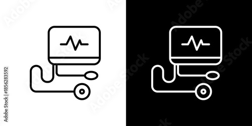 Medical monitoring device icon representing health check and vital signs measurement