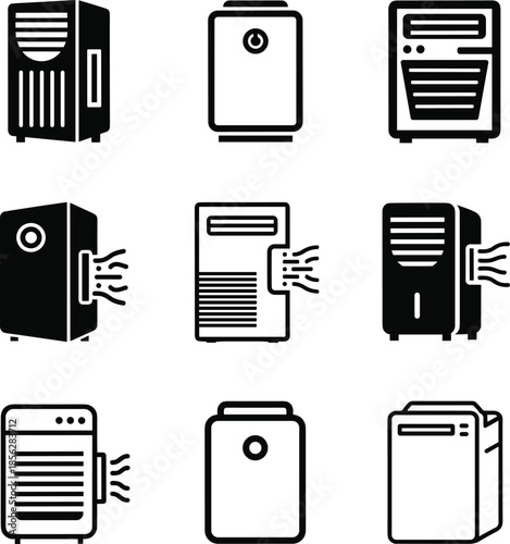 Black Icons of Air Purifiers and Humidifiers appliance
