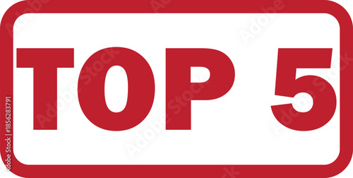 Red rectangular graphic with bold white text 'TOP 5' indicating a ranking or list of five items.
