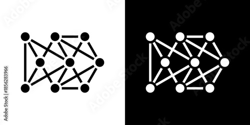 Photos Neural Icon Set Vector Collection Isolated In Black And White