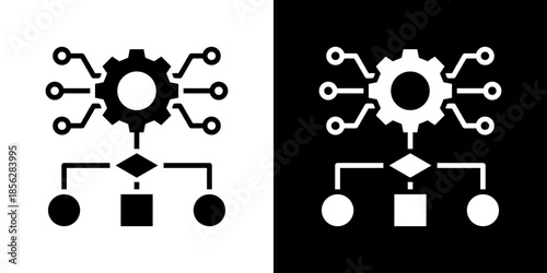 Algorithms Icon Set Vector Collection Isolated In Black And White