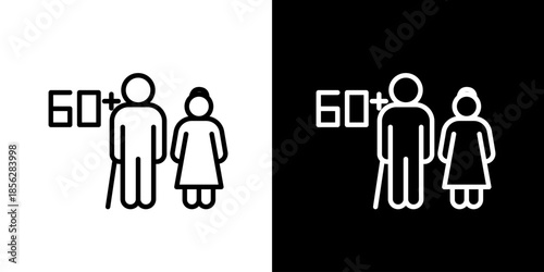 Senior Couple Icon Symbolizing Aging Population and Elderly Lifestyle