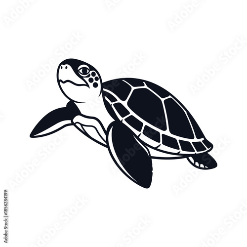 Swimming sea turtle Vector