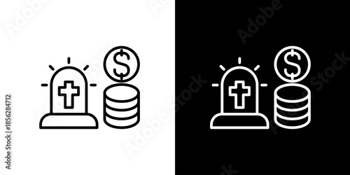 Grave Expense Icon Symbolizing Funeral Costs and Financial Burden on Families