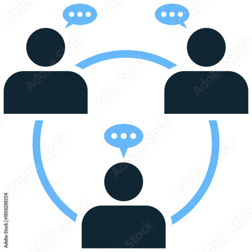 Community socialize icon vector for networking apps. Ideal for illustrating communication, friendly chats, and interpersonal connections.