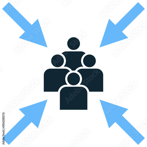 Community gathering icon vector for social events. Ideal for illustrating meetings, reunions, group assemblies, and public crowds.