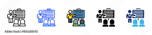 Employee Training Icon Collection With Multiple Styles