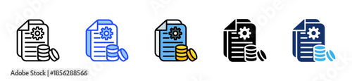 Payroll Management Icon Collection With Multiple Styles