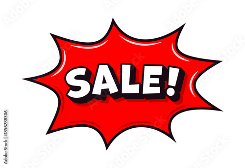 Sale promotion bubble, announce bubble, sale label, sale badge, sale sticker, speech bubble, burst balloon, vector illustration isolated on white background.