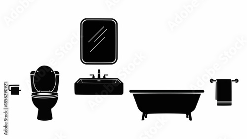 Bathroom Fixtures Silhouette Collection.