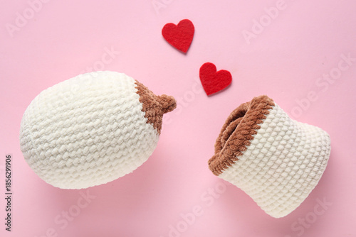 Knitted model of female bre...