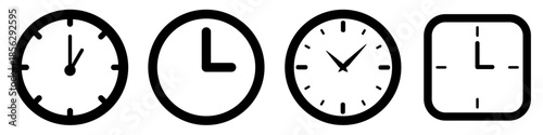 Set of clock icon vector for time management apps. Ideal for illustrating deadlines, schedules, alarms, timers, and productivity tools.