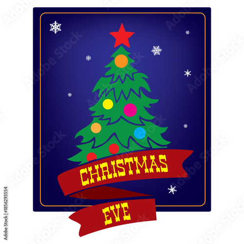 Christmas Eve holiday label