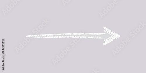 A single, hand-drawn arrow pointing right, created with a thick, textured line, white background, art