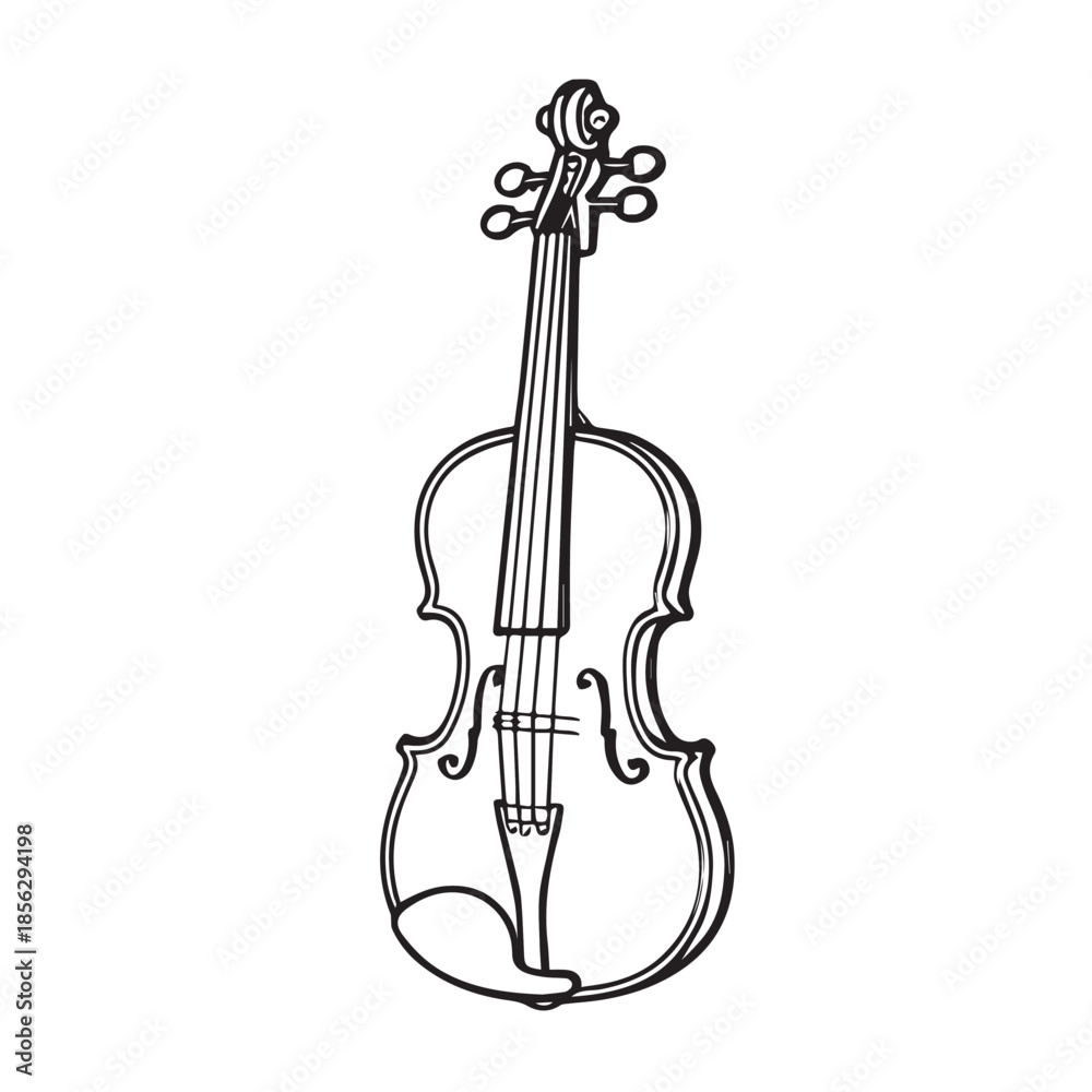 Fototapeta premium The vector artwork presents a contrabass in a simple yet elegant design, capturing the soul of live music, rhythm, and harmony through balanced proportions and artistic detail.
