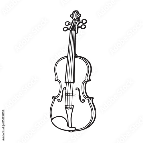 The vector artwork presents a contrabass in a simple yet elegant design, capturing the soul of live music, rhythm, and harmony through balanced proportions and artistic detail.