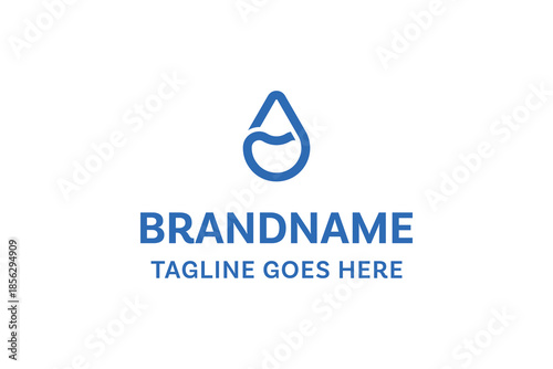 Droplet Nuts Monoline Simple Logo, symbolizing natural purity, balance, and minimal strength